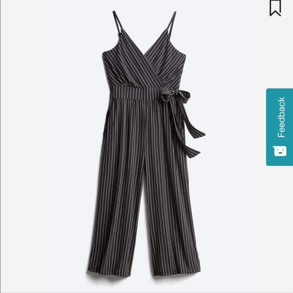 Black striped jumpsuit